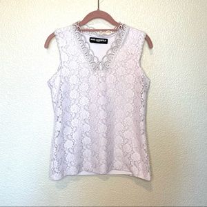 Karl Lagerfeld White Lace Blouse